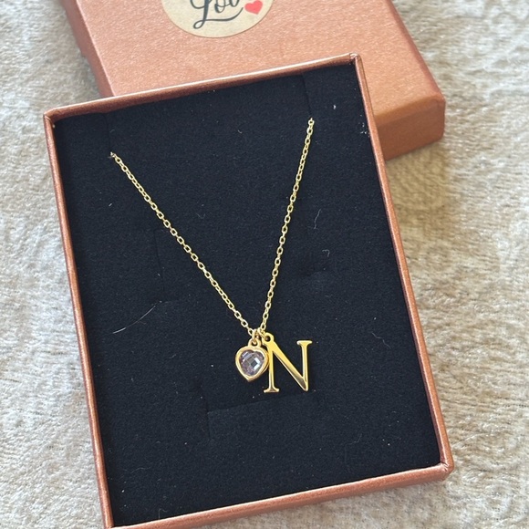 Brand New 14K Gold Plated 925 Sterling Silver Initial "N" & Alexandrite Necklace - Picture 8 of 16